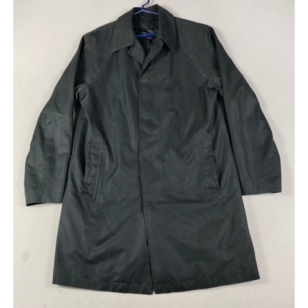 Lands End Coat Mens S Black All Weather Trench Thermolite Insulated Rain Jacket